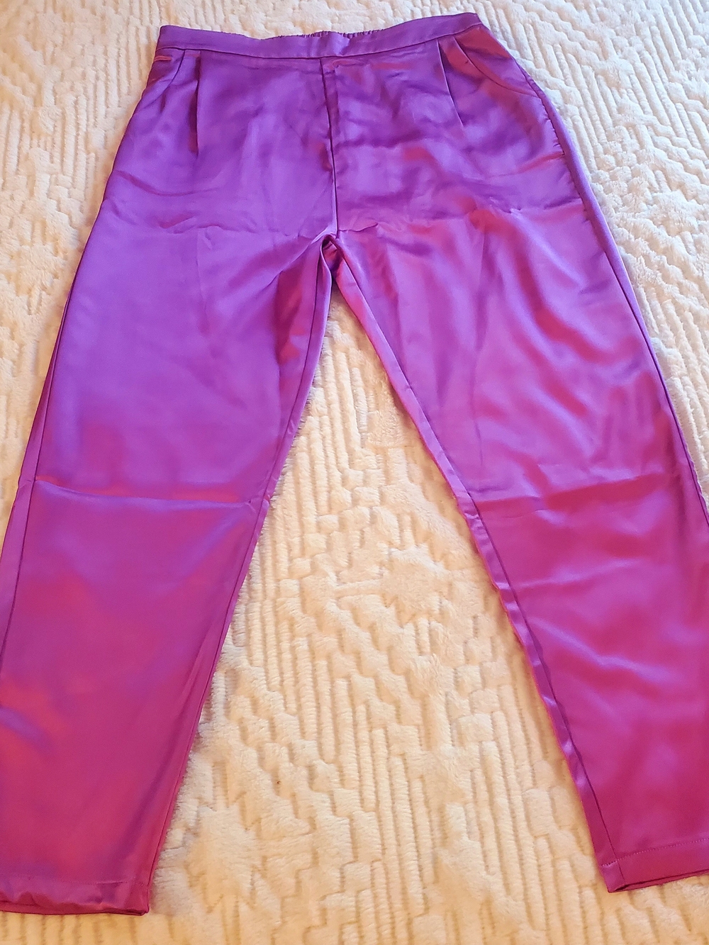 Vibrant Purple Satin Trousers